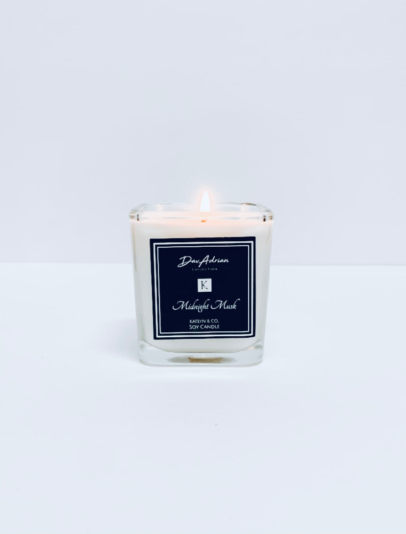 DavAdrian Collection Midnight Musk Small Cube Candle 6oz