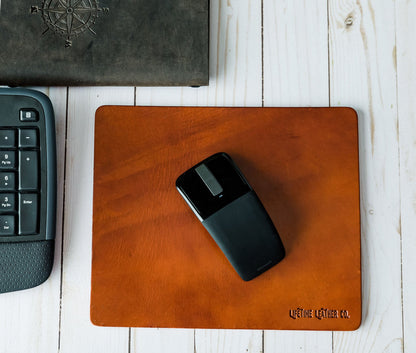 Personalized Genuine Leather Mouse Pad for Office Use