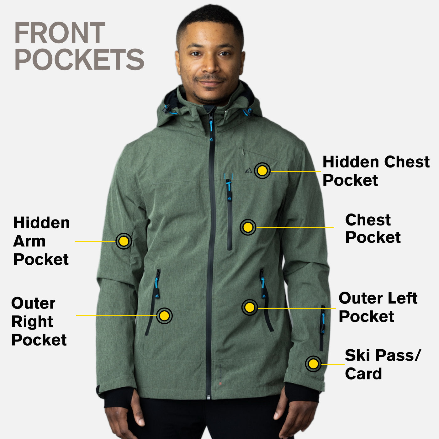 Adventure 2.0 - Men Olive Green Jacket with 16 Pockets