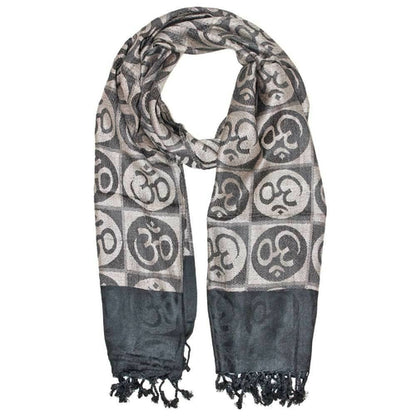 Om Meditation Symbol Handwoven Tassel Scarf - Stylemz