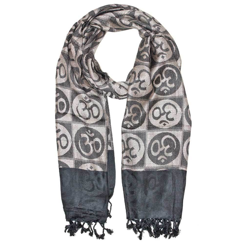 Om Meditation Symbol Handwoven Tassel Scarf - Stylemz