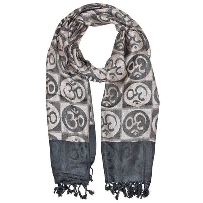 Om Meditation Symbol Handwoven Tassel Scarf - Stylemz