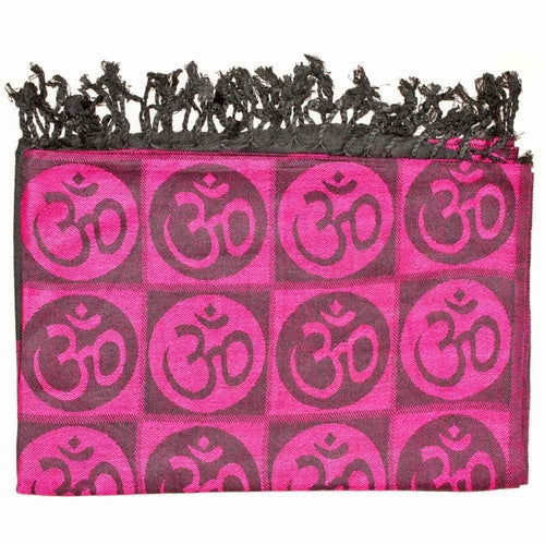 Om Meditation Symbol Handwoven Tassel Scarf - Stylemz