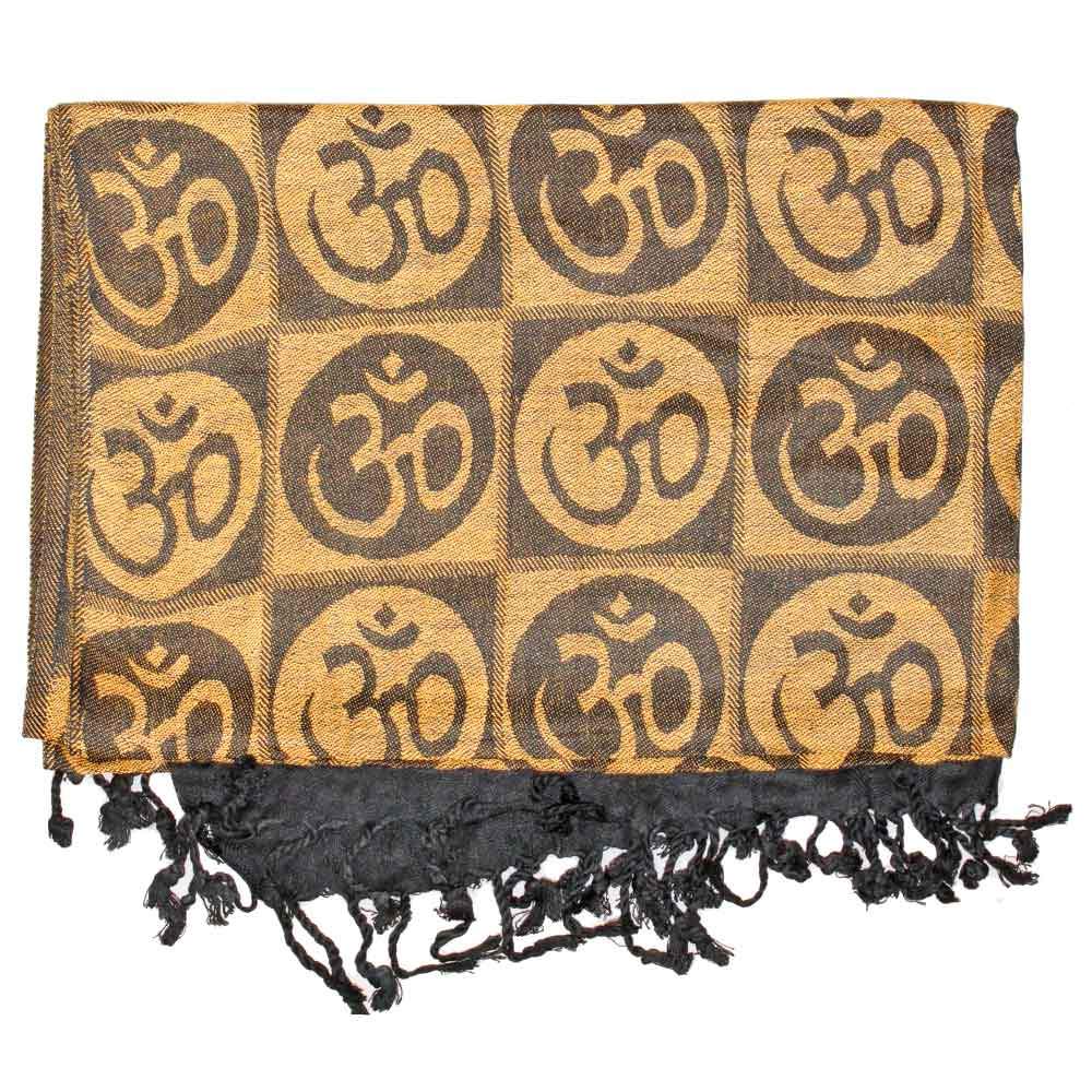 Om Meditation Symbol Handwoven Tassel Scarf - Stylemz