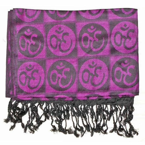 Om Meditation Symbol Handwoven Tassel Scarf - Stylemz