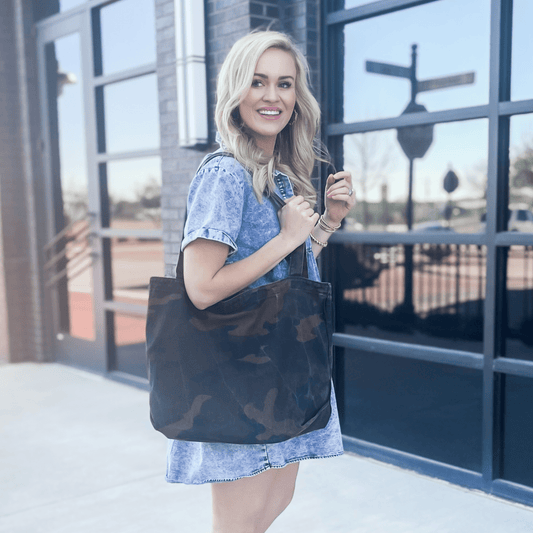 Kristy Canvas Tote - Stylish Vintage Bag with Pockets