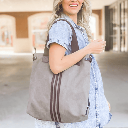 Spacious Kelly Canvas Tote With Adjustable Strap and Pockets