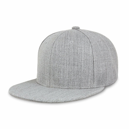 Two-Tone Heather Grey Flat Bill Snapback Cap for Comfort