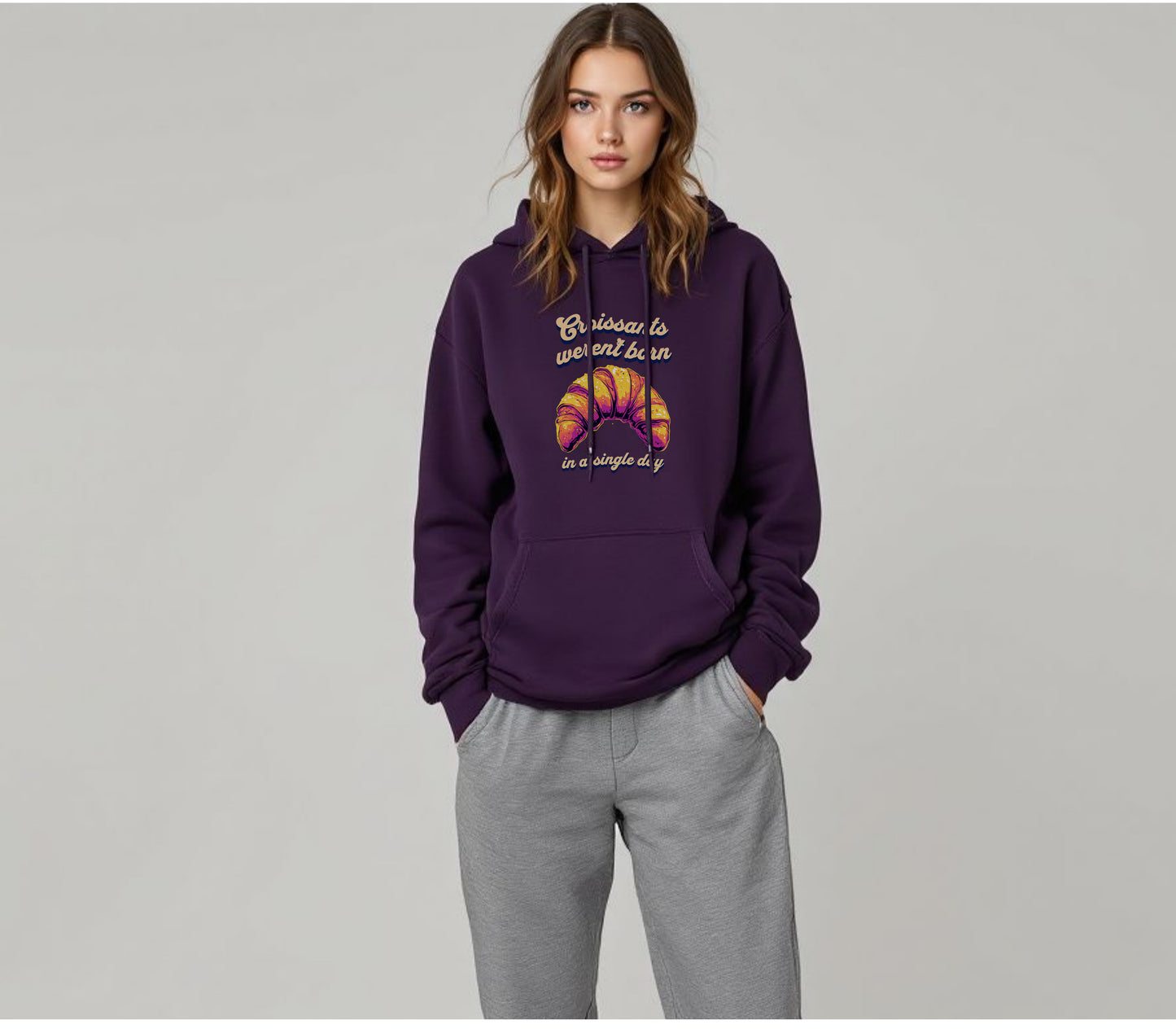 Hoodie - Croissants Weren't Born In A Single Day Unisex Midweight Softstyle Fleece Hoodie - StyleMZ