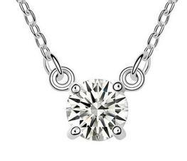 Aria Zirconia Necklace in Gleaming White Gold Plating