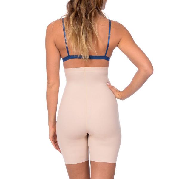 Extra Hi Waist Long Boy Leg Shaper Nude with Double Panel