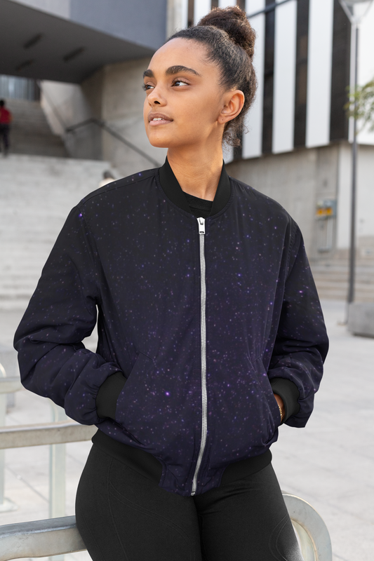 Above the Galaxy Female Bomber Jacket for Stylish Comfort