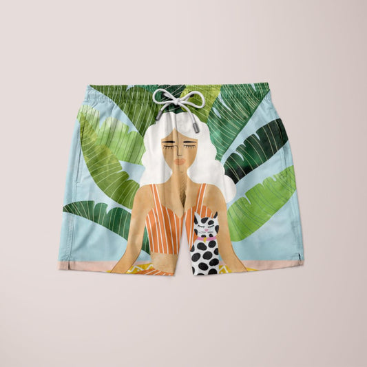 Meditation With Thy Cat Shorts for Stylish Comfort