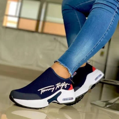 Casual Breathable Wedges Ladies Walking Sneakers Flat Shoes