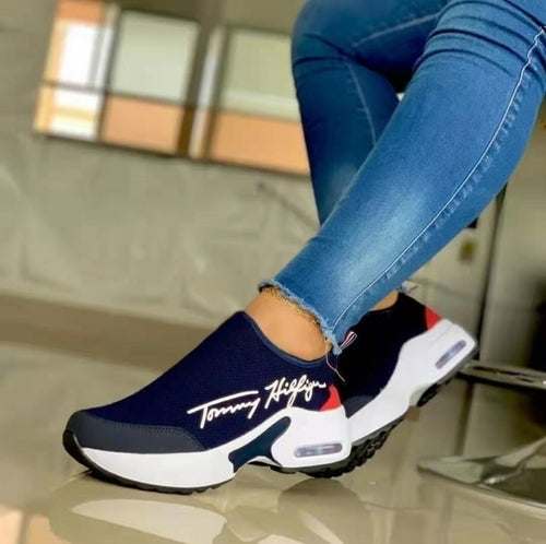 Casual Breathable Wedges Ladies Walking Sneakers Flat Shoes