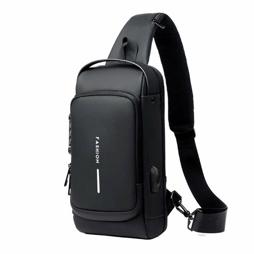 Cross Body Antitheft Shoulder Bag with Lock and USB Port