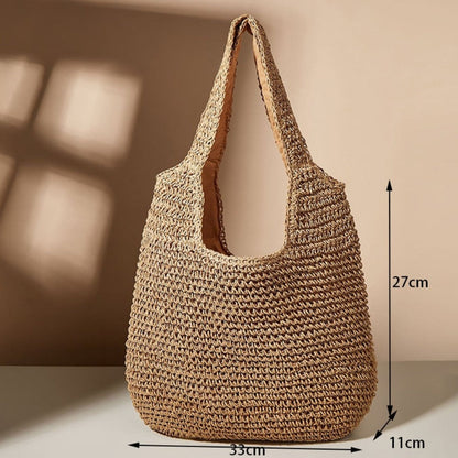 Summer Shoulder Straw Tote - Stylemz