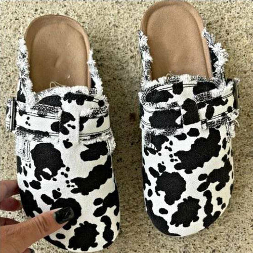 Flat Heel Round Toe Canvas Loafer Women's Vintage Clogs - Stylemz