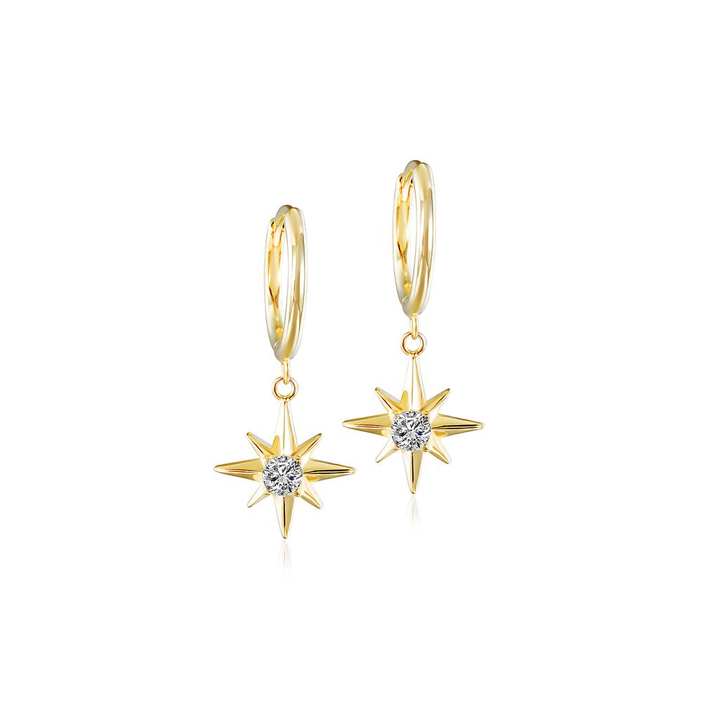 Starburst Dangle Hoop Earrings - Stylemz