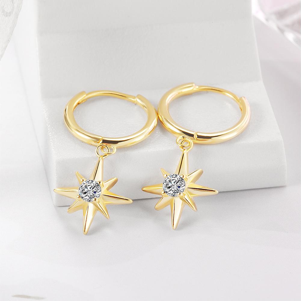 Starburst Dangle Hoop Earrings - Stylemz