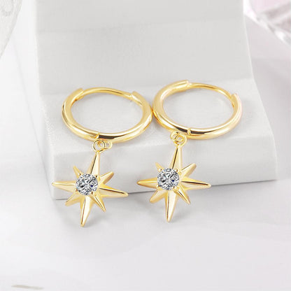 Starburst Dangle Hoop Earrings - Stylemz