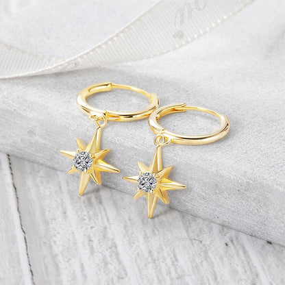 Starburst Dangle Hoop Earrings - Stylemz