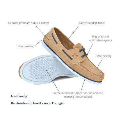 Men Boat Shoe Cofete - Premium Nubuck Leather Comfort