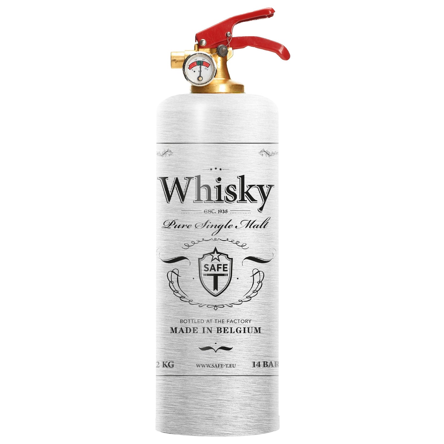 Grey Whisky Designer Fire Extinguisher with ABC Powder