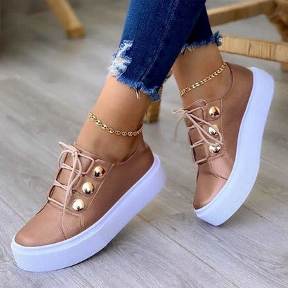 Light Breathable Casual Female Flat Shoes Rose Gold Black