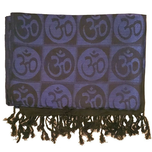 Om Meditation Symbol Handwoven Tassel Scarf - Stylemz