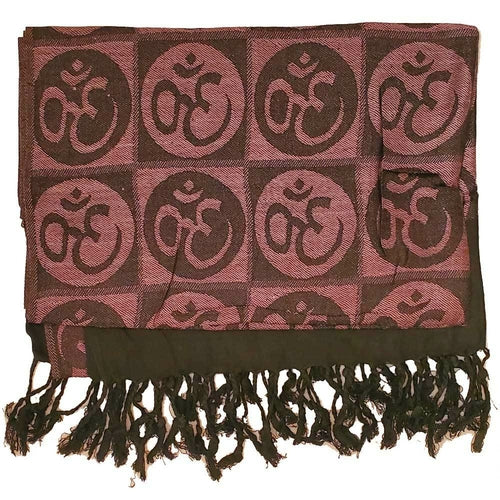 Om Meditation Symbol Handwoven Tassel Scarf - Stylemz