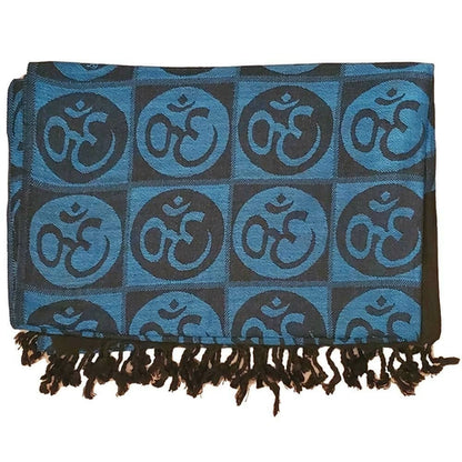 Om Meditation Symbol Handwoven Tassel Scarf - Stylemz