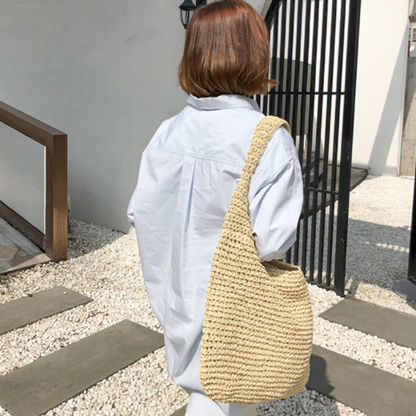 Summer Shoulder Straw Tote - Stylemz