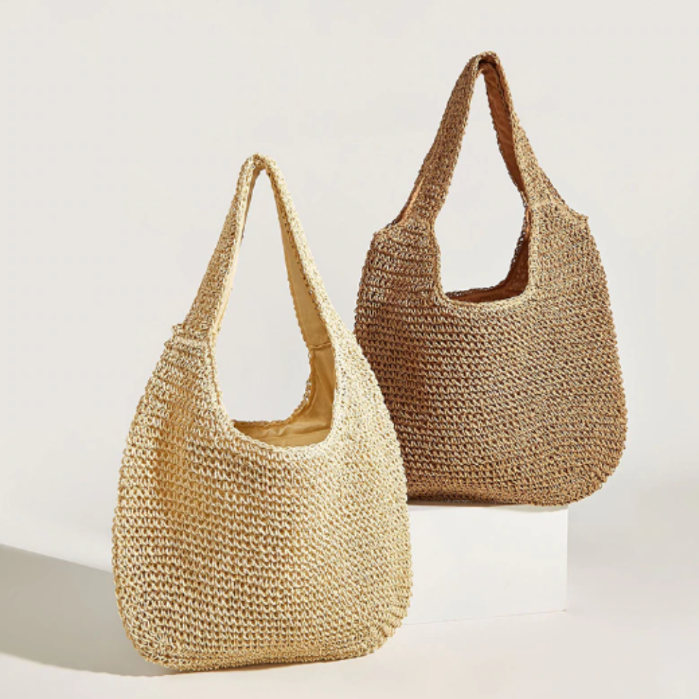 Summer Shoulder Straw Tote - Stylemz