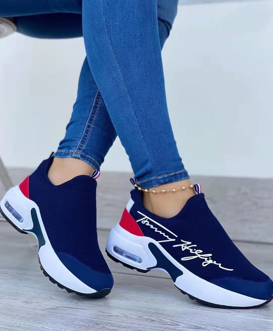 Flat Women Shoes Casual Breathable Wedges Sneakers