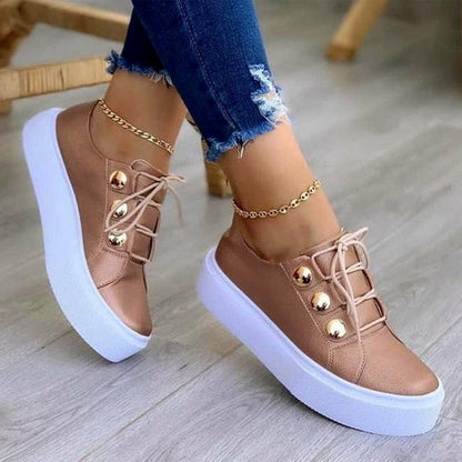 Light Breathable Casual Female Flat Shoes Rose Gold Black