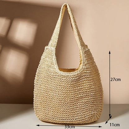 Summer Shoulder Straw Tote - Stylemz