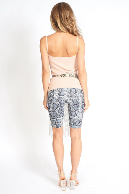 Snake Print Biker Shorts for Stylish Comfort and Fit