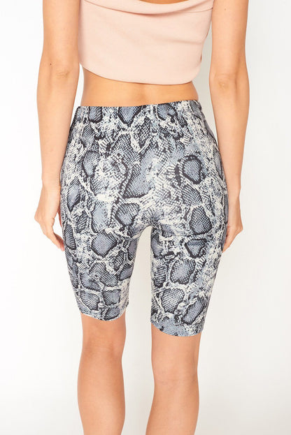 Snake Print Biker Shorts for Stylish Comfort and Fit