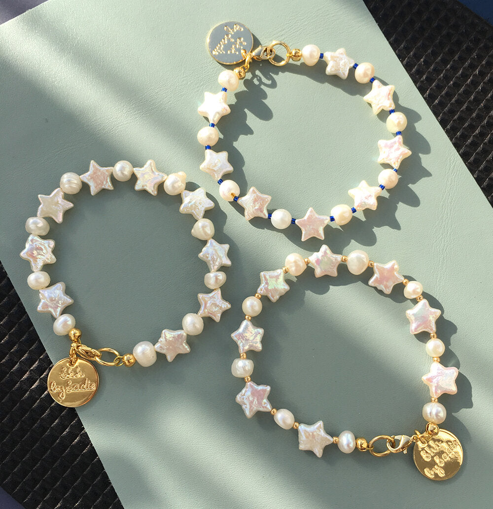 Pearl Stars Bracelet with Shimmering Freshwater Pearls