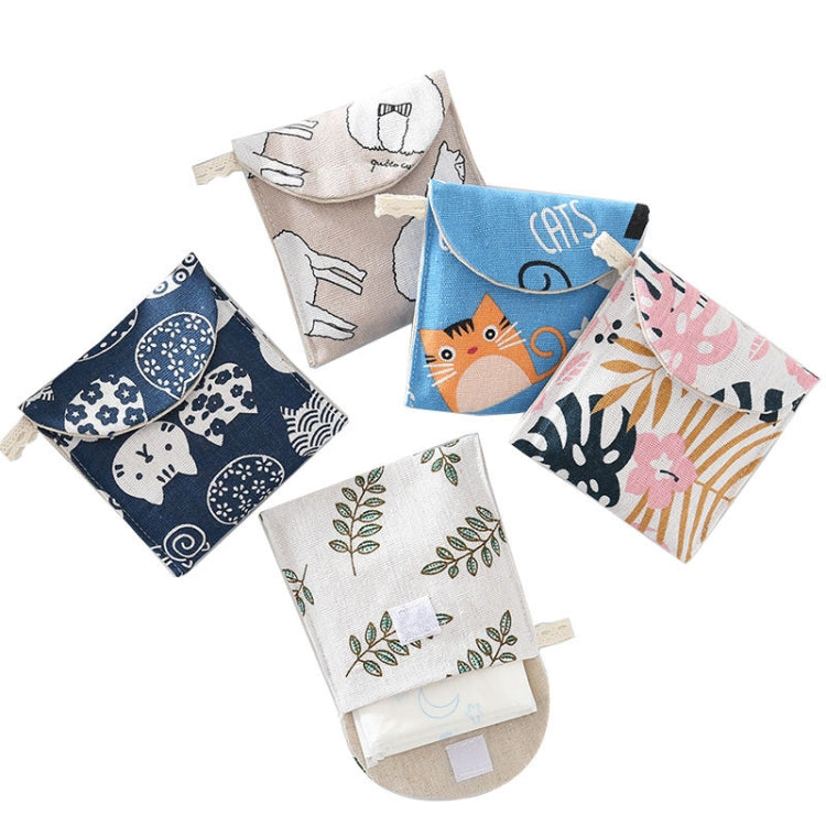 8pcs Cotton and Linen Sanitary Napkin Storage Bag Handy Clutch - Stylemz