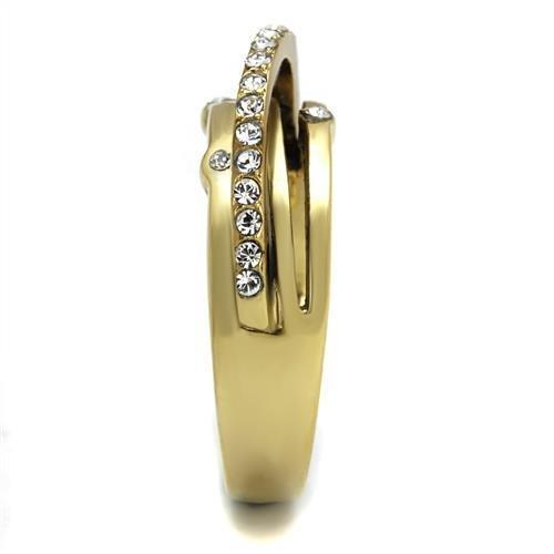 TK2611 - IP Gold Stainless Steel Ring with Top Grade Crystal