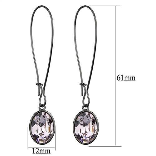 TK2719 - IP Light Black Stainless Steel Earrings with Top