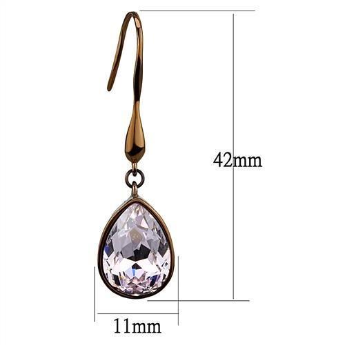 TK2727 - IP Coffee Light Stainless Steel Earrings with Top Grade Crystal