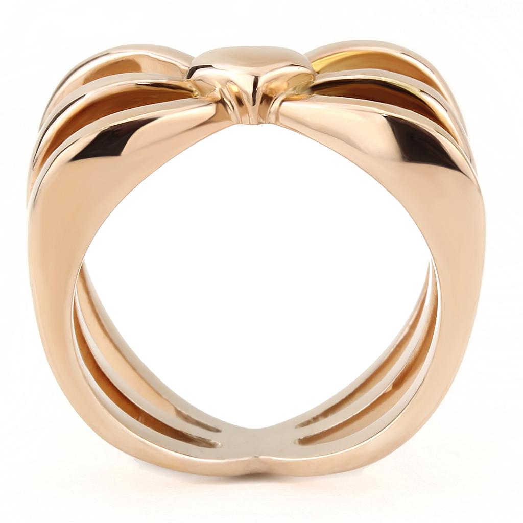 TK3575 - IP Rose Gold Stainless Steel Ring Without Stone