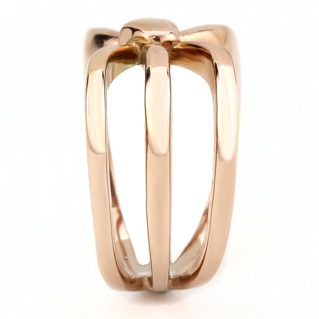 TK3575 - IP Rose Gold Stainless Steel Ring Without Stone