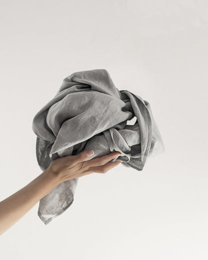 Light Grey Linen Scarf - Soft, Lightweight Accessory