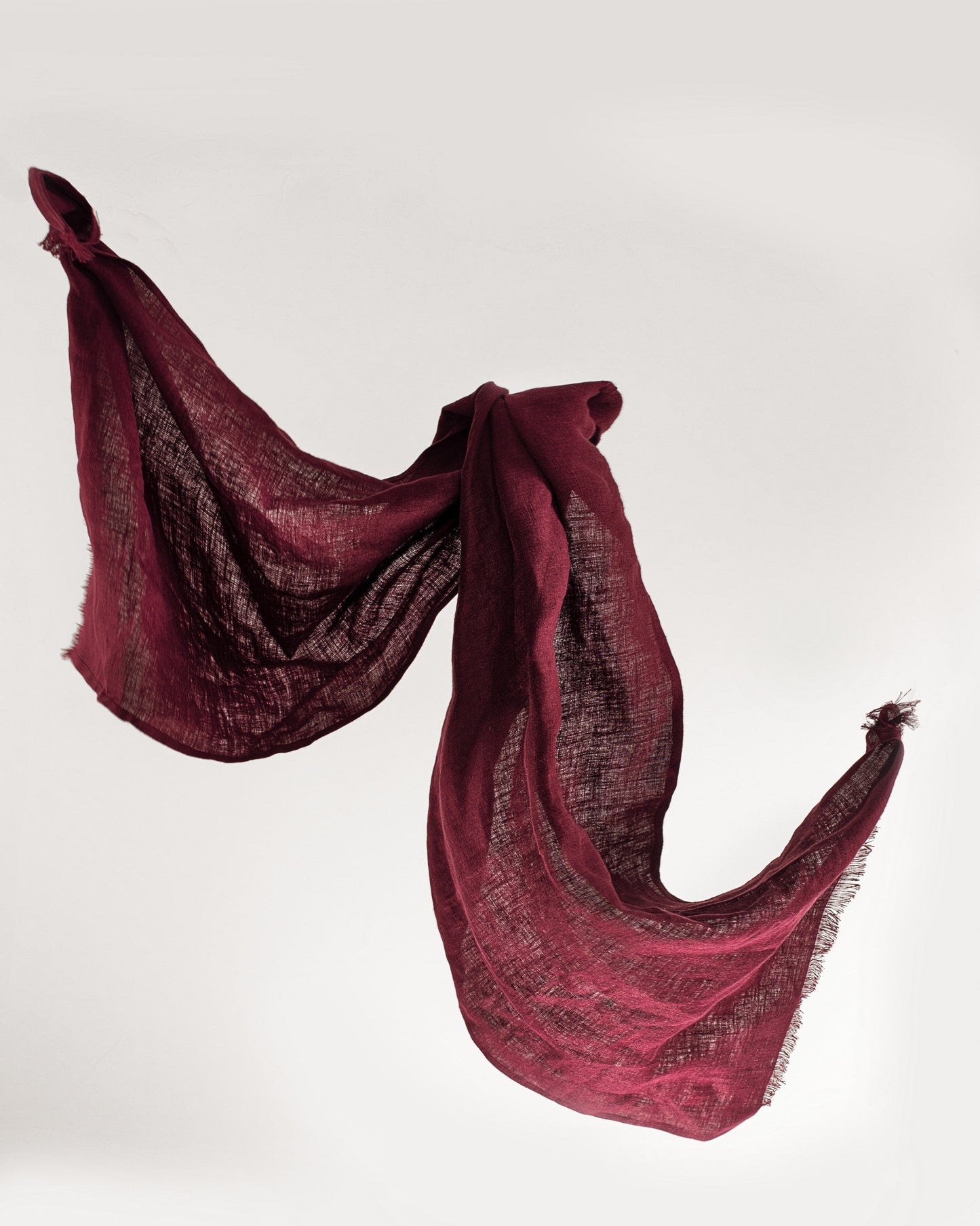 Dark Plum Linen Scarf - Soft, Lightweight Accessory