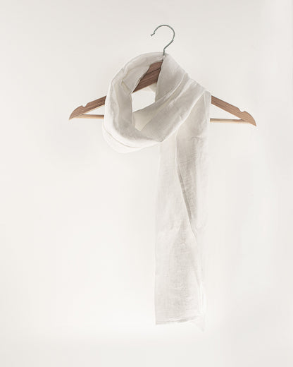 White Linen Lightweight Scarf for All Seasons and Styles