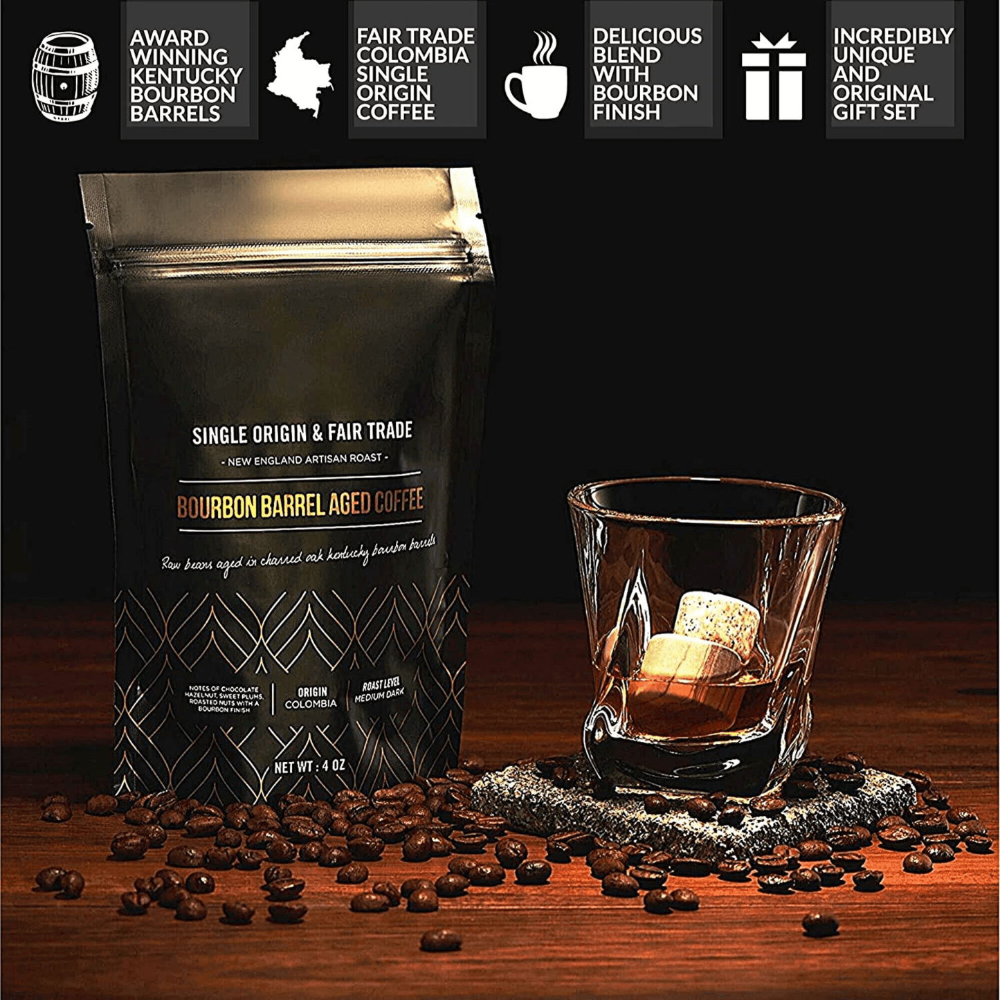 The Gourmet Set - ROCKS x Bourbon Barrel Aged Coffee - Stylemz